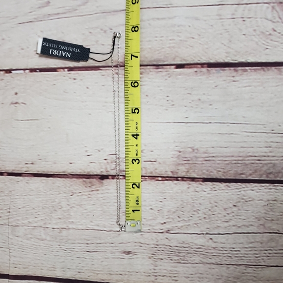 Nadri Sterling Silver Tiny r Pendant Necklace - Picture 4 of 8